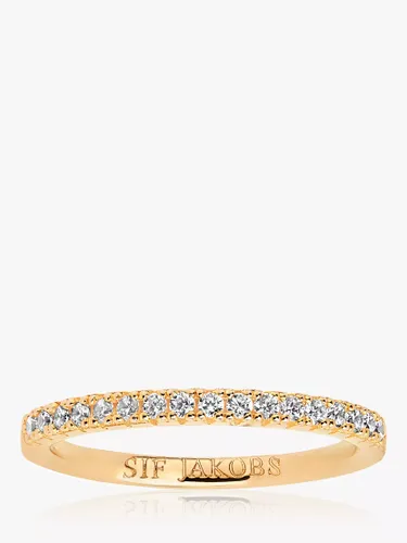 Sif Jakobs Jewellery Ellera Cubic Zirconia Band Ring, Gold - Gold - Female - Size: Q