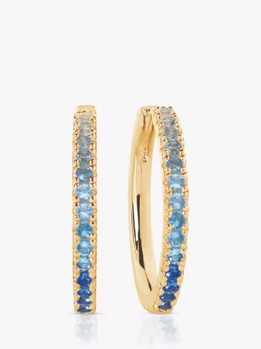 Sif Jakobs Jewellery Ellera Grande Gradient Cubic Zirconia Hoop Earrings - Gold/Blue - Female