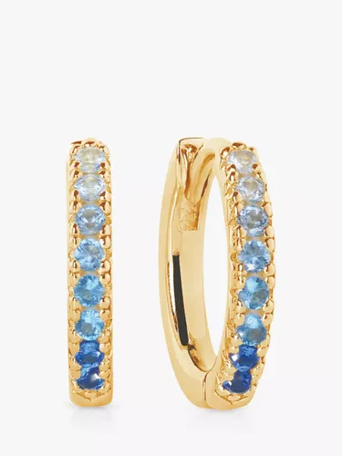 Sif Jakobs Jewellery Ellera Medio Gradient Cubic Zirconia Hoop Earrings - Gold/Blue - Female