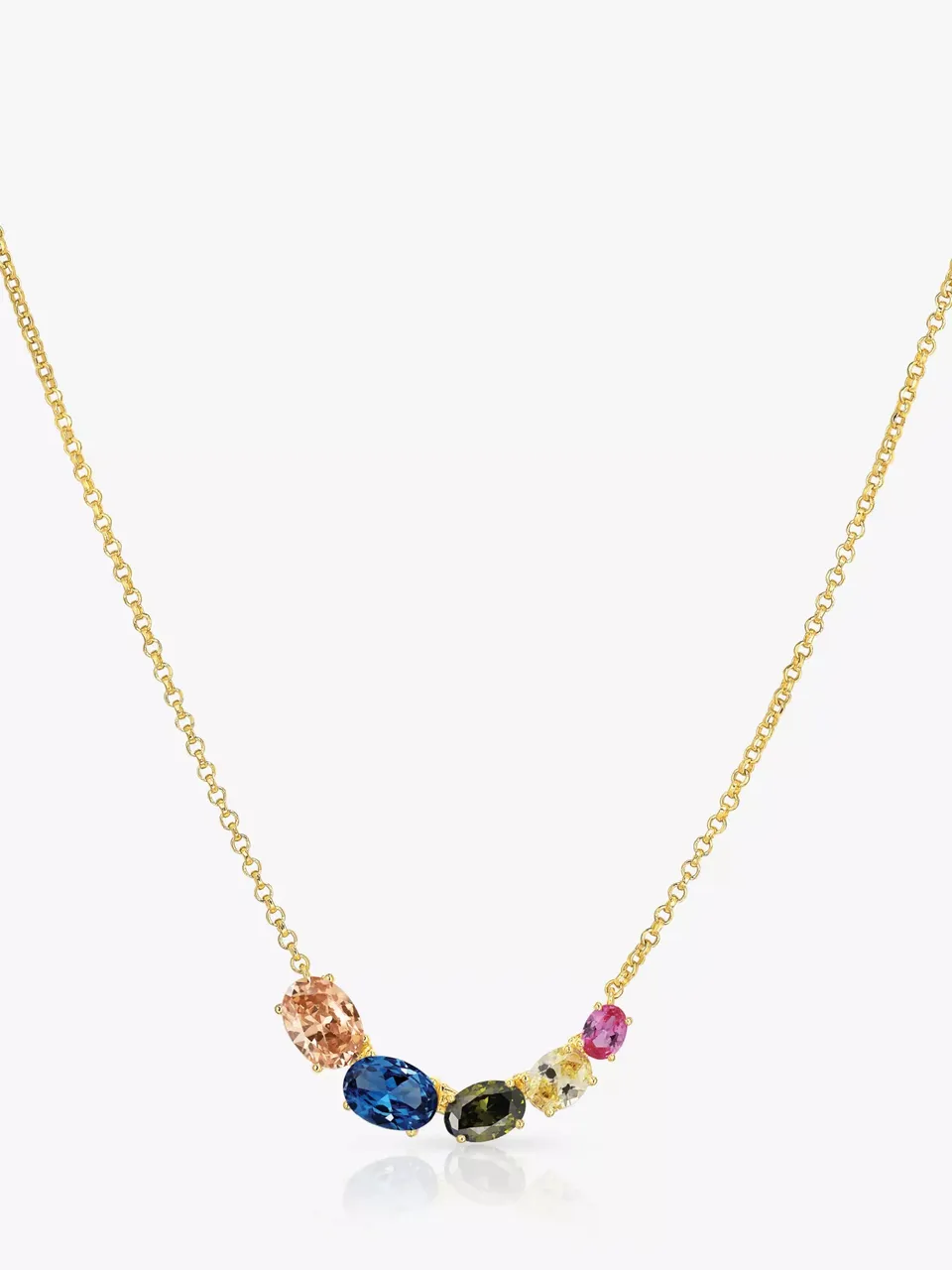Sif Jakobs Jewellery Ellisse Cubic Zirconia Pendant Necklace, Gold/Multi - Gold/Multi - Female