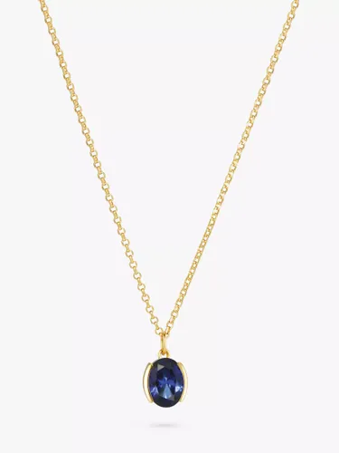 Sif Jakobs Jewellery Facet Cut Blue Zirconia Pendant Necklace - Gold - Female