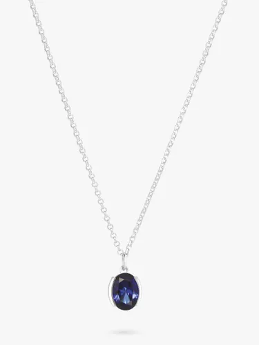 Sif Jakobs Jewellery Facet Cut Blue Zirconia Pendant Necklace - Silver - Female