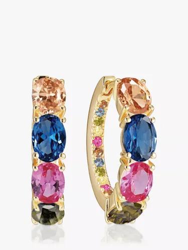 Sif Jakobs Jewellery Multi-Coloured Zirconia Hoop Earrings, Gold/Multi - Gold/Multi - Female