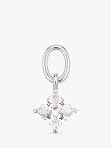 Sif Jakobs Jewellery White Cubic Zirconia Charm, Silver - Silver - Female
