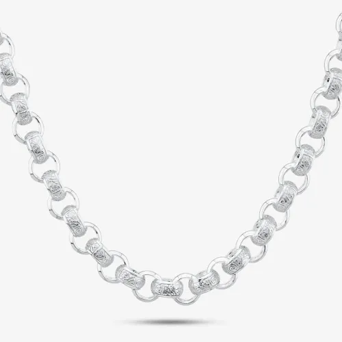 Silver 20 Inch Patterned Belcher Chain HLRB-920-AG-20