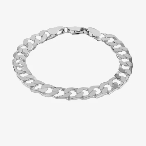 Silver 8 Inch Flat Square Curb Bracelet 8.23.7023