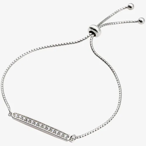 Silver & Cubic Zirconia Bar Toggle Bracelet 2THB018604