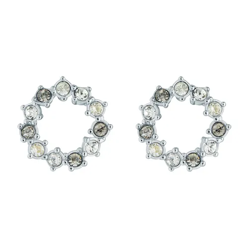 Silver Coloured Cresina Crystal Hoop Earrings
