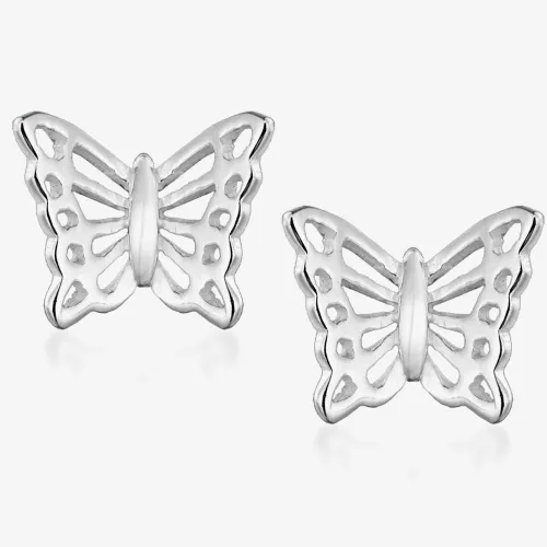 Silver Cut Out Butterfly Stud Earrings 8.55.5279