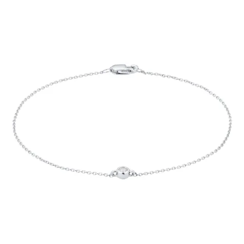 Silver & Diamond 0.05ct Besel Bracelet