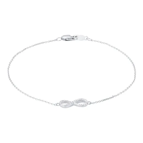 Silver & Diamond 0.08ct Infinity Bracelet