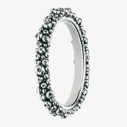 Silver Oxidised Bubble Ring R3445-56 (O 1/2)