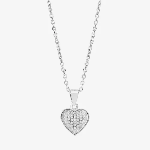 Silver Pavé Heart Pendant P611854