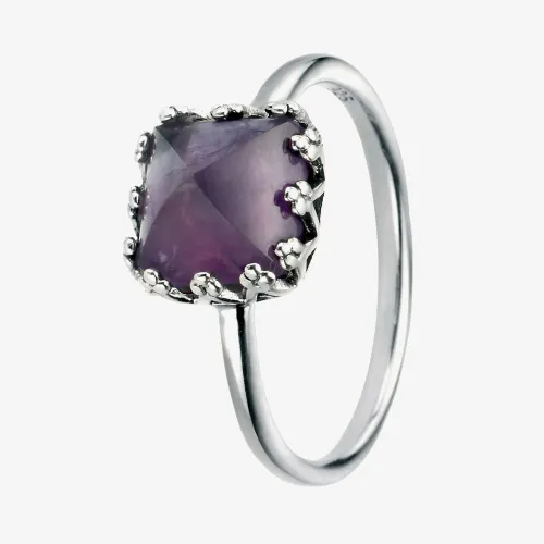 Silver Purple Cubic Zirconia Ring R3426M-56 (O 1/2)