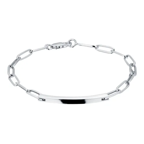 Silver Rectangular Link Bar Bracelet