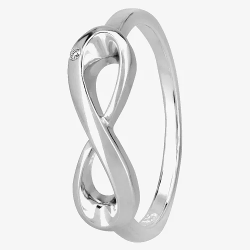 Silver Sparkle Silver Infinity Loop Ring R2810C(T) 52