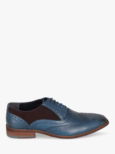 Silver Street London Amen Collection Waterford Leather Brogues, Blue/Brown - Blue/Brown - Male