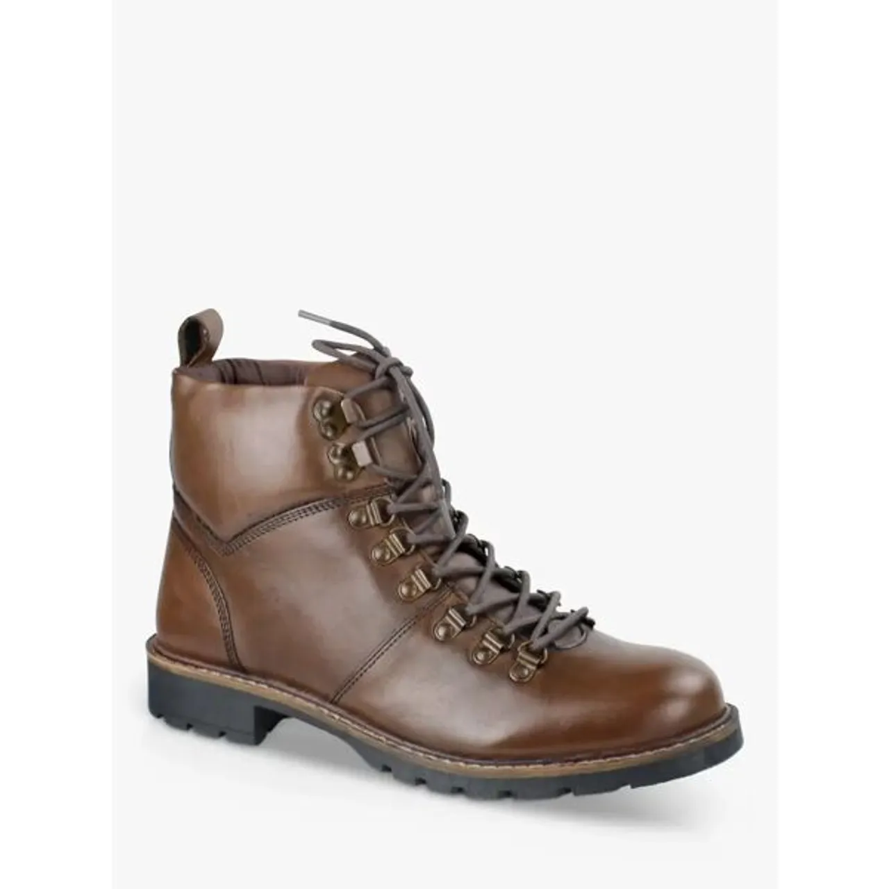 Silver Street London Marble Leather Lace Up Boots, Brown - Brown - Male