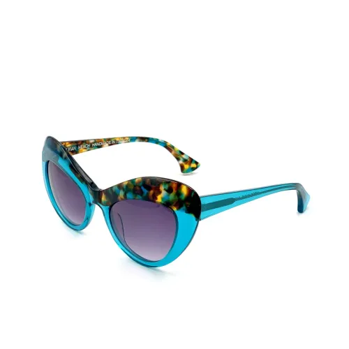 Silvian Heach , HIROSHIMA/SLarge Celluloid Sunglasses ,Blue female, Sizes: