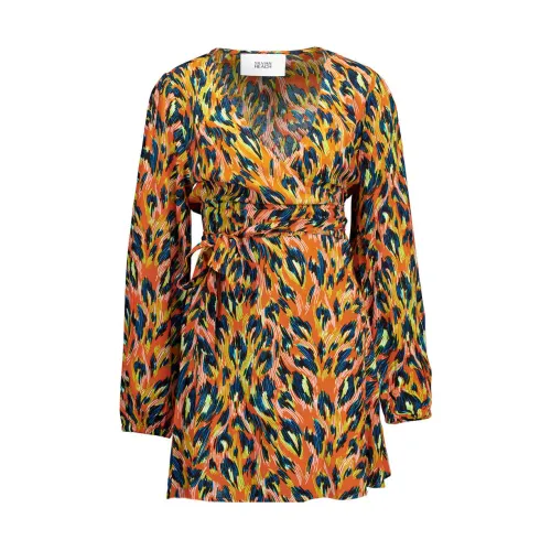 Silvian Heach , Playful Orange Dress with All Over Print ,Multicolor female, Sizes: