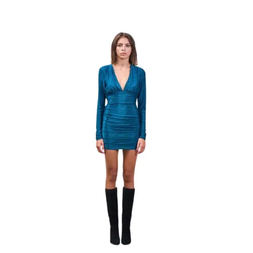 Silvian Heach , Short Rhinestone Dress ,Blue female, Sizes: