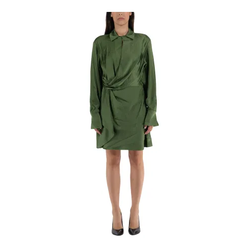 Simkhai , Draped Front Dress ,Green female, Sizes: