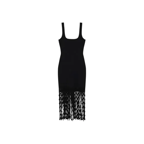 Simkhai , Lattice Fringe Dress ,Black female, Sizes: