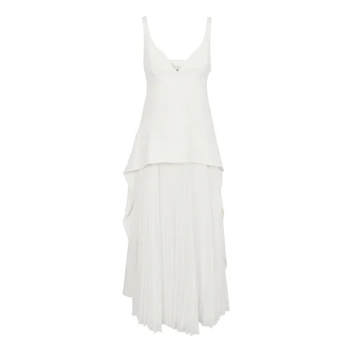 Simkhai , Sequoia S/L V Neck Midi Dress ,White female, Sizes: