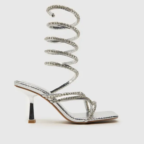 Simmi Women's Silver Alisa Spiral Stiletto High Heel Sandals