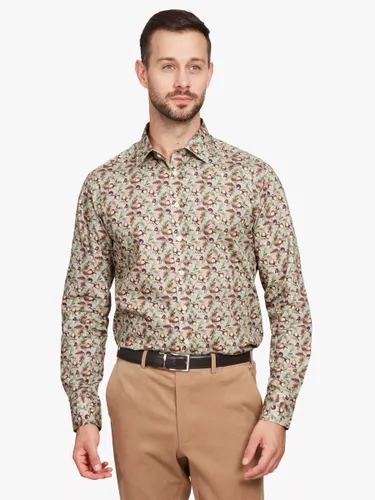 Simon Carter Acorn Long Sleeve Shirt, Beige/Multi - Beige/Multi - Male