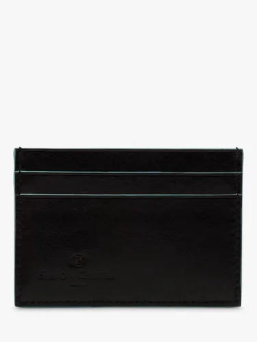 Simon Carter Contrast Edge Leather Card Holder, Black/Blue - Black/Blue - Male