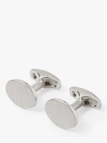 Simon Carter Deco Fan Print Cufflinks - Silver - Male