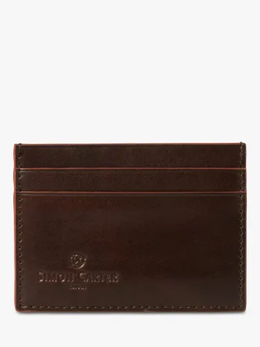 Simon Carter Leather Edge Credit Card Holder - Brown - Male