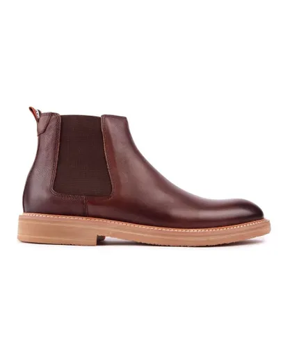 Simon Carter Mens Buck Chelsea Boots - Brown Leather