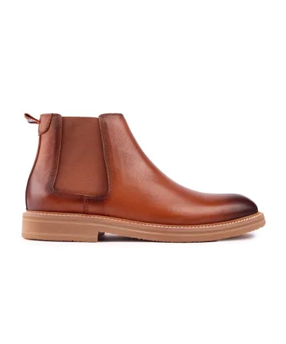 Simon Carter Mens Buck Chelsea Boots - Tan Leather
