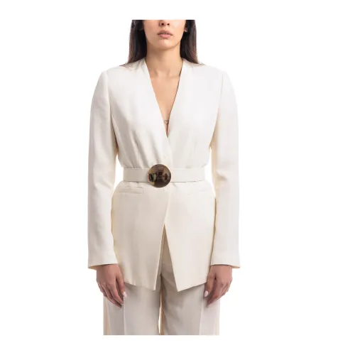 Simona Corsellini , Belted Jacket ,White female, Sizes:
