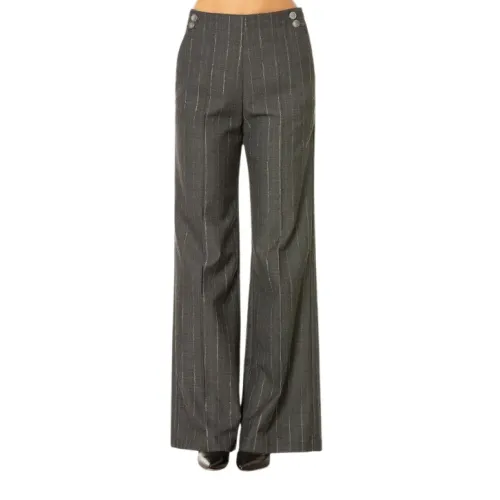 Simona Corsellini , Graphite Melange Striped Pants ,Gray female, Sizes: