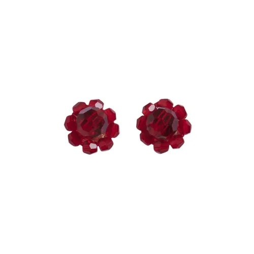 Simone Rocha , Red Daisy Stud Earring ,Red female, Sizes: ONE SIZE