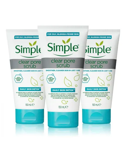 Simple Daily Skin Detox Clear Pore Scrub, 3pk, 150ml - NA - One Size