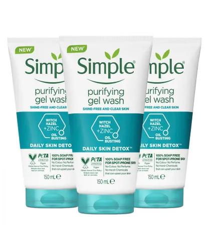 Simple Daily Skin Detox Purifying Face Wash, 150ml, 3 pack - NA - One Size
