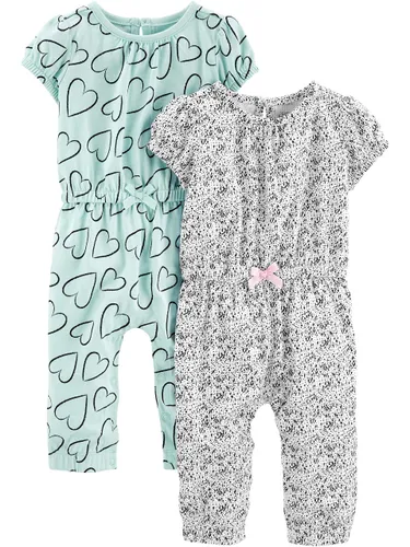 Simple Joys by Carter's Baby Girls' 2-Pack Fashion Jumpsuits