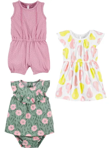 Simple Joys by Carter's Baby Girls' 3-Pack Romper