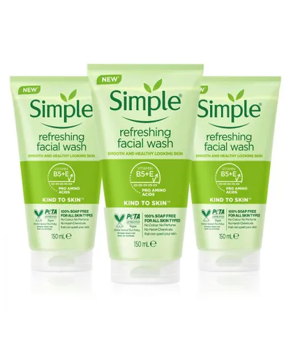 Simple Kind To Skin Facial Wash, 3pk, 150ml - NA - One Size