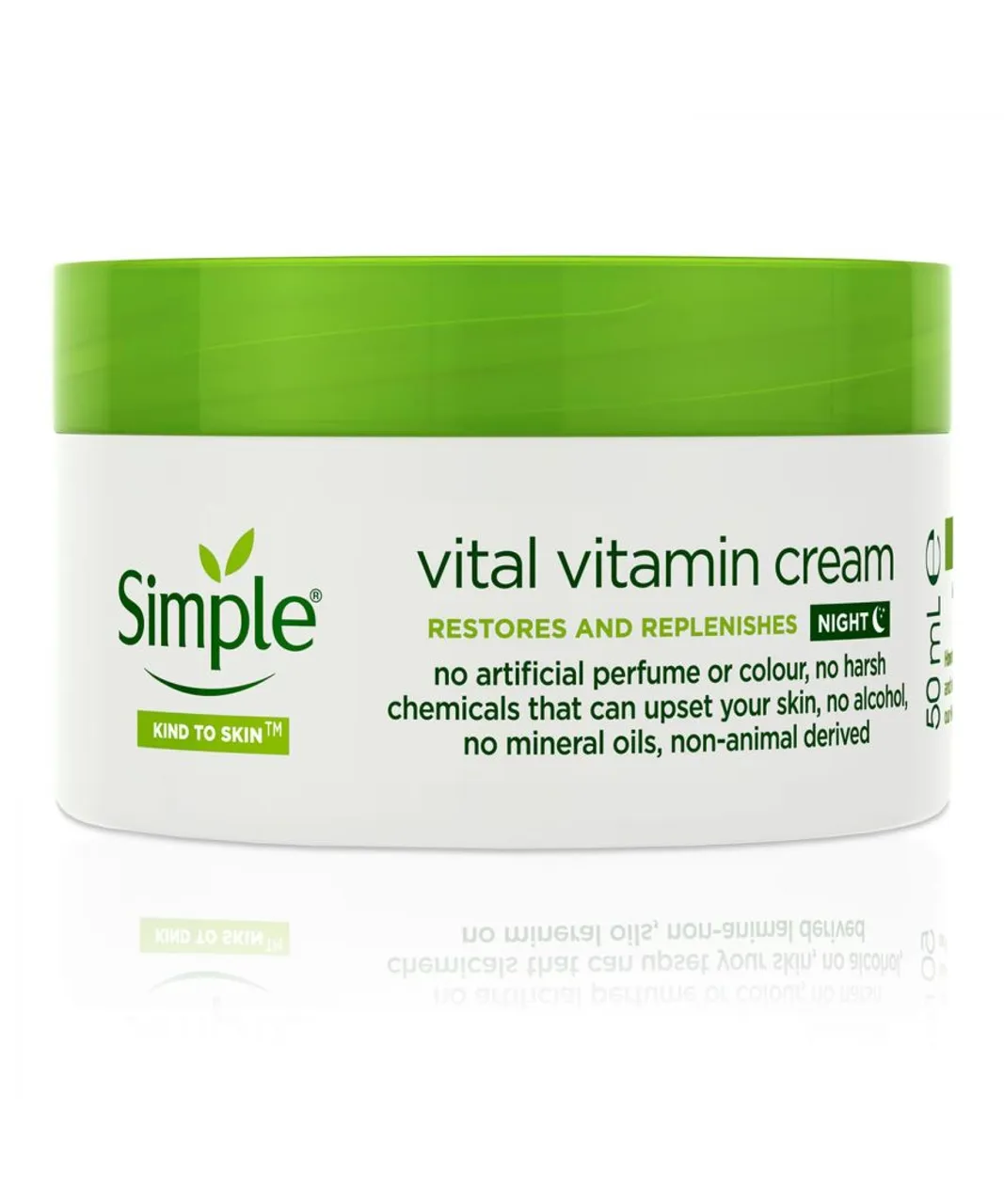 Simple Womens Kind to Skin Vital Vitamin Night Cream for Sensitive 50ml, 3 Pack - One Size