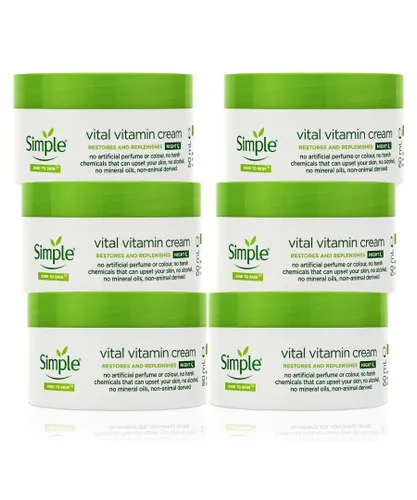 Simple Womens Kind to Skin Vital Vitamin Night Cream for Sensitive 50ml, 6 Pack - One Size