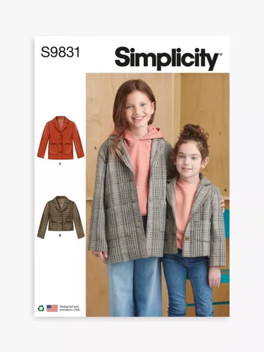 Simplicity Children's and Girls' Jacket Sewing Pattern, S9831 - Multi - Unisex