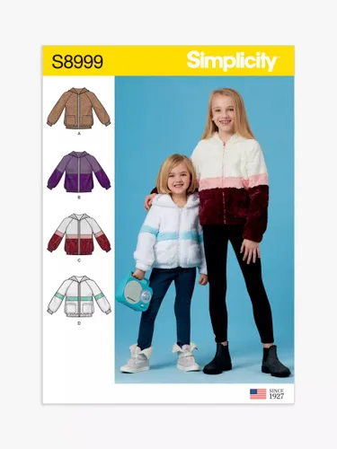 Simplicity Children's and Girls' Knit Hooded Jacket Sewing Pattern, S8999 - Multi - Unisex