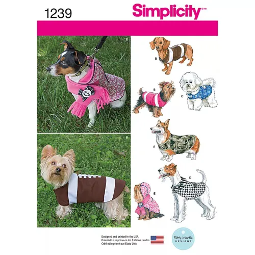 Simplicity Dog Coat Sewing Pattern, 1239 - Unisex