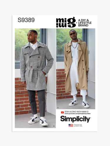 Simplicity Men's Trench Coat Sewing Pattern, S9389, AA - Multi - Unisex