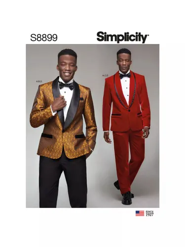 Simplicity Men's Tuxedo Jackets Trousers and Tie Sewing Pattern, S8899 - Multi - Unisex
